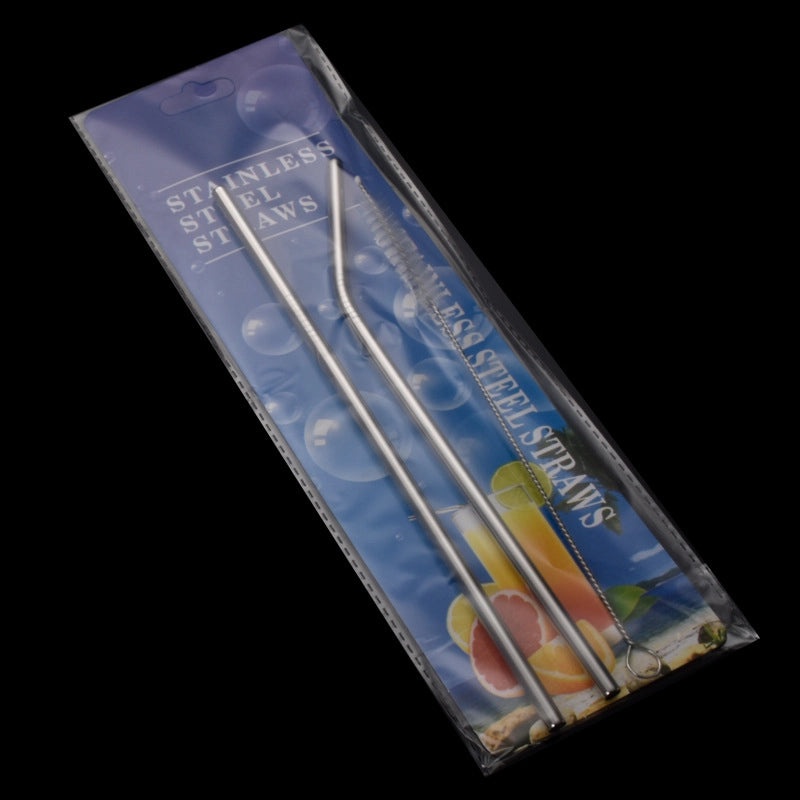 Stainless Steel Reusable Straw Set with Colorful Paper Card, Straight and Curved for Coffee, Milk Tea, Beverage | Drinkware & Bar Accessories