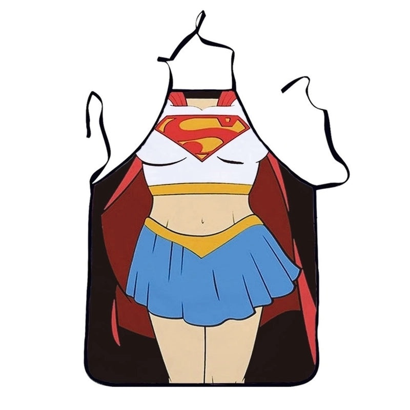 Stylish Cartoon Linen Apron for Kitchen Cooking|Kitchen & Dining