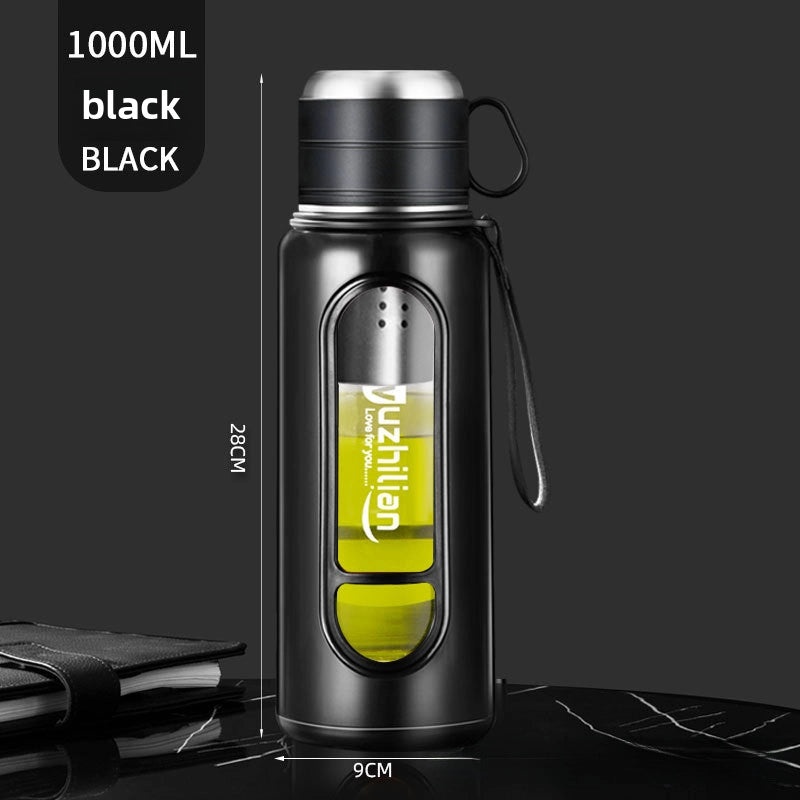 超大容量双层耐高温玻璃杯防摔分离茶杯男士便携塑料水杯|茶具饮具