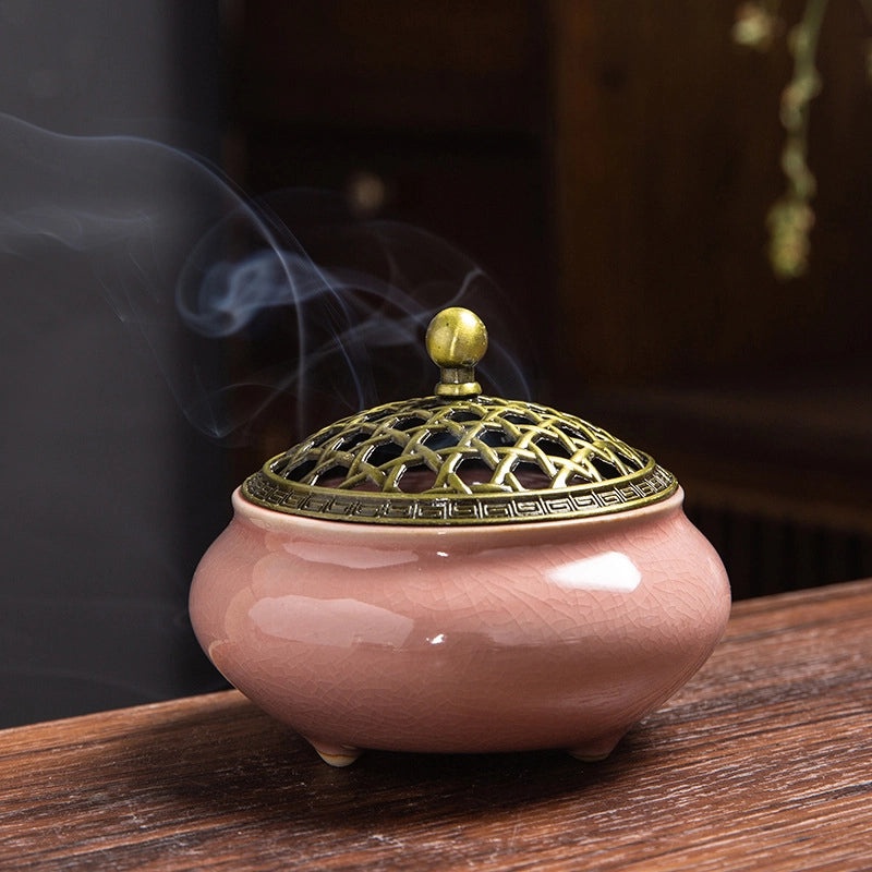 Ceramic Incense Burner Aromatherapy Plate Small Tower Temple Kiln Holder Home Decor|Home Decor & Aromatherapy Accessories