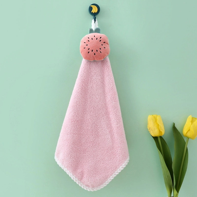 Soft Coral Fleece Hand Towel Thick Absorbent Cute Skirt Design with Hanger | Home & Living Towels