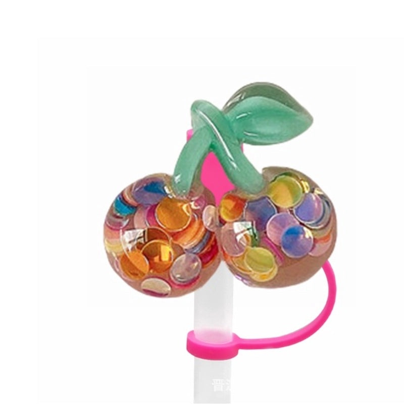 Pastoral Star Fruit Resin Straw Cap, Cute Casual Decorative Silica Gel Cover | Drinkware Accessories