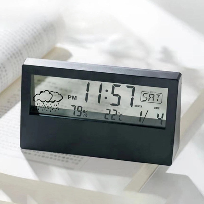 Creative Student Mini Electronic Alarm Clock with Temperature & Humidity Display | Bedroom Clocks
