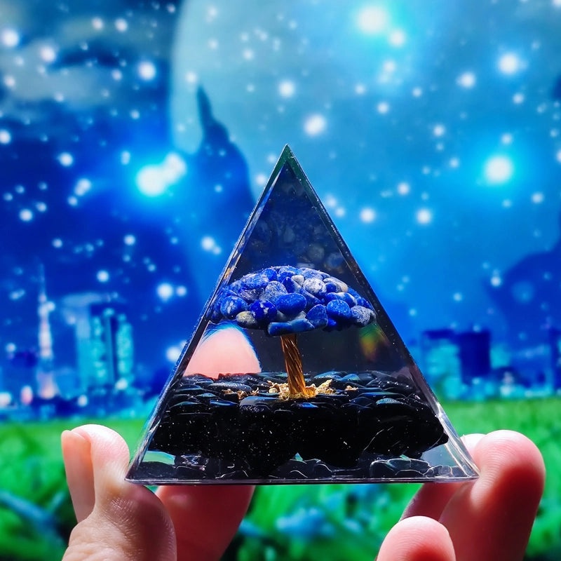 Crystal Ball Gravel Pyramid Resin Crafts Desktop Decoration Unique Station Ornament|Home Decor