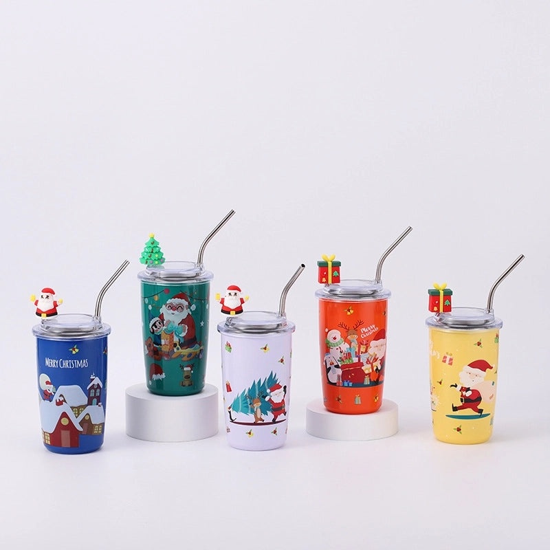 Christmas Santa Claus Snowman Stainless Steel Thermos Tumbler 304 Steel 1 Piece|Drinkware & Tumblers
