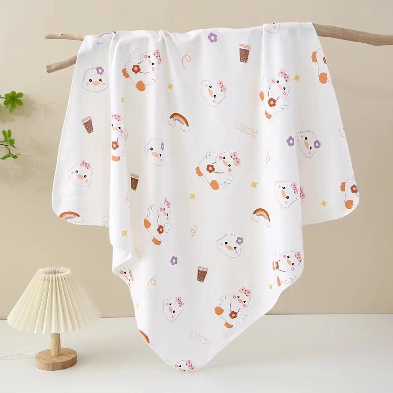 Adorable Cartoon Print Cotton Baby Blanket Soft Infant Accessory|Baby Blankets & Swaddles