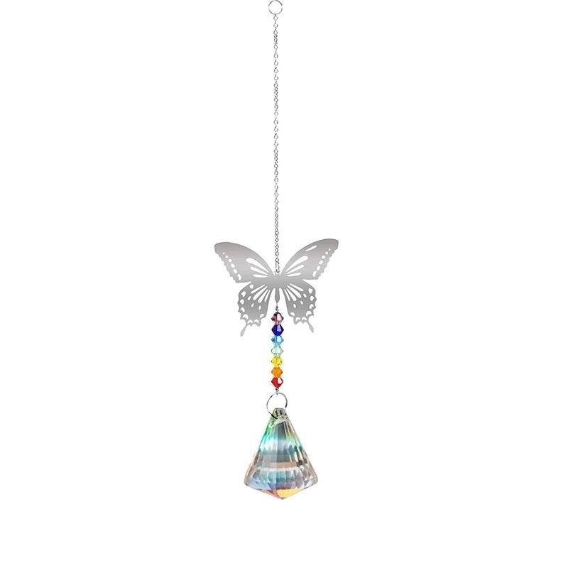 Elegant Heart & Butterfly Crystal Pendant Necklace|Jewelry & Accessories