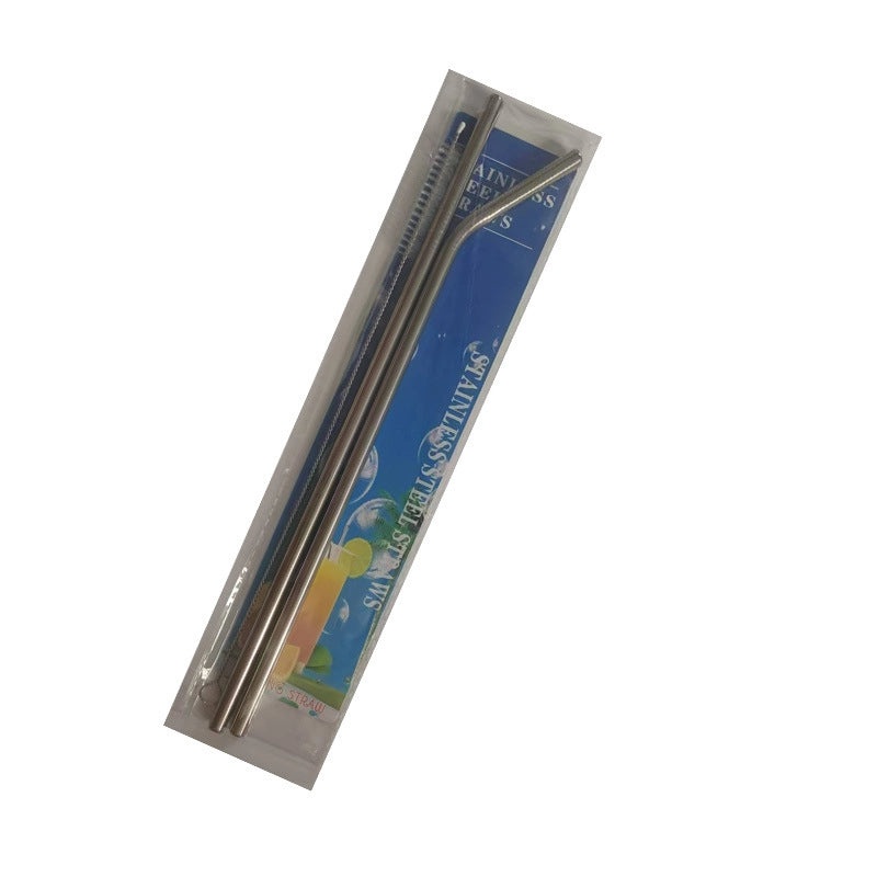Stainless Steel Reusable Straw Set with Colorful Paper Card, Straight and Curved for Coffee, Milk Tea, Beverage | Drinkware & Bar Accessories
