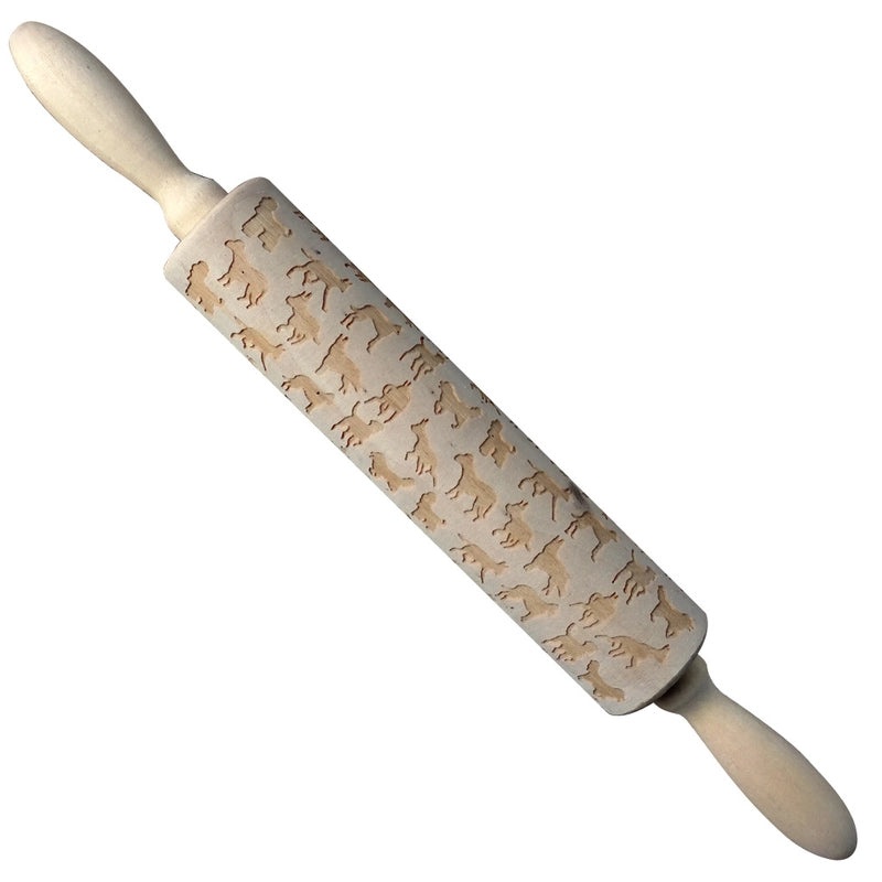 Christmas Elk Cartoon Rolling Pin Ethnic Style Theaceae Muhe | Kitchen Utensils & Baking Tools