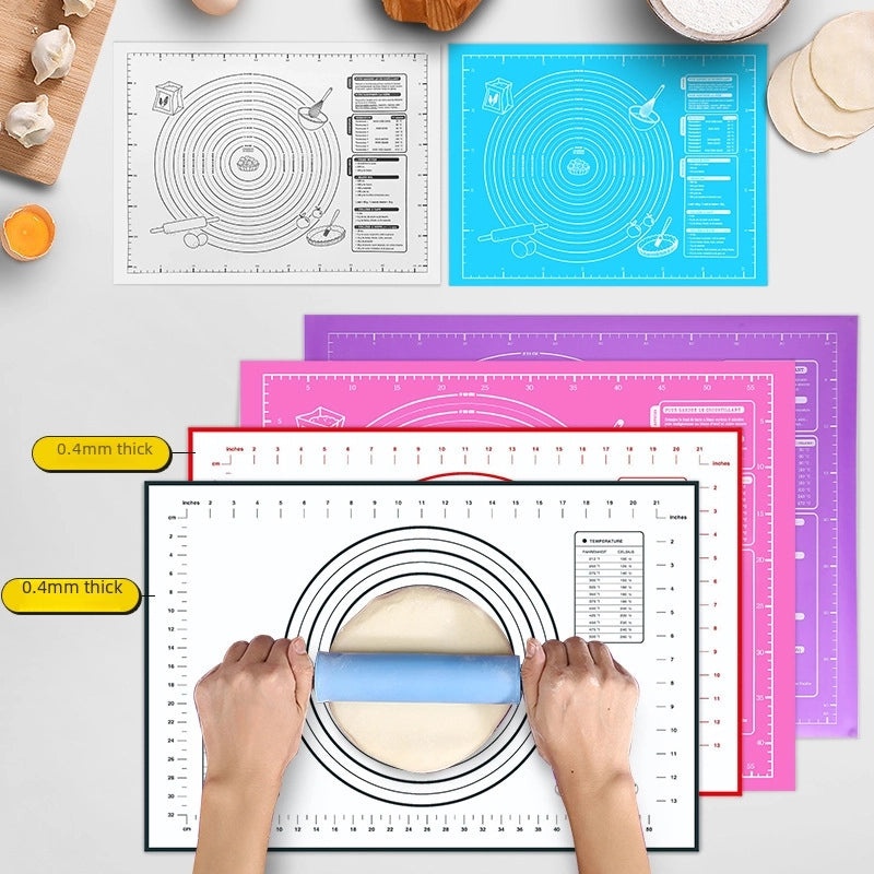 Extra Large Silicone Baking Mat 45x60cm Thickened Kneading Pad with Measurement Scale | Kitchen Tools & Gadgets