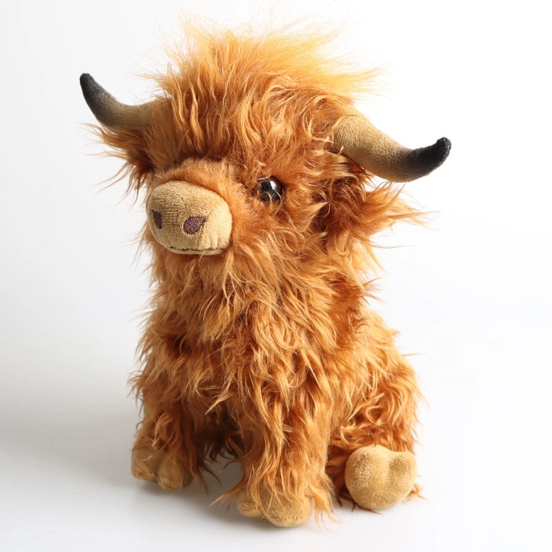 Scottish Highland Cow Plush Toy Long Hair Realistic Simulation Spot Highland Bull Doll | Plush Toys & Stuffed Animals