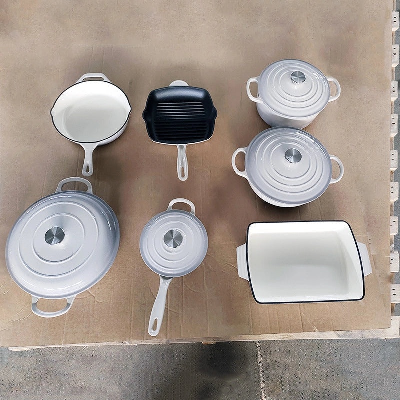 Classic Solid Color Cast Iron Skillet Single Piece|Kitchen Cookware