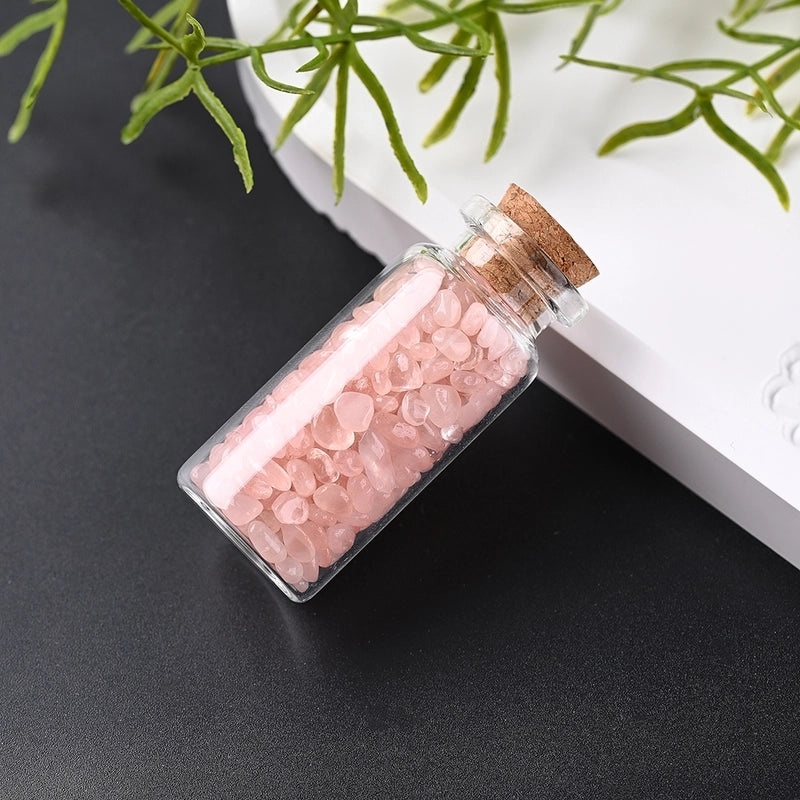 Handmade Elegant Minimalist Wishing Bottle with Natural Stones | Home Decor & Accessories