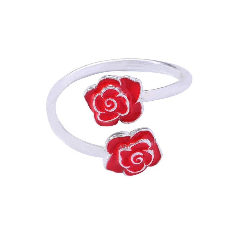 Valentine's Day Red Heart Flower Alloy Napkin Ring Casual Elegant Pastoral Style 1 Piece|Home Decor Tableware