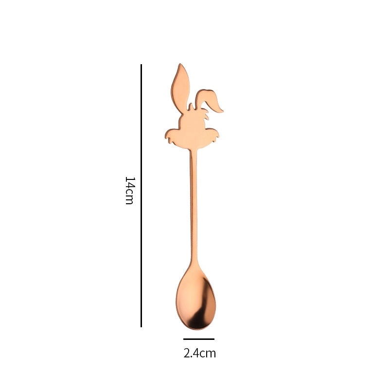 Stainless Steel Spoon with Cute Animal Design Solid Color 1 Piece|Kitchen Utensils