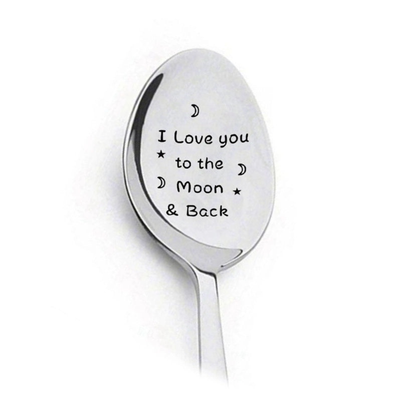 Trendy Engraved Stainless Steel Spoon|Kitchen Utensils & Dining Accessories