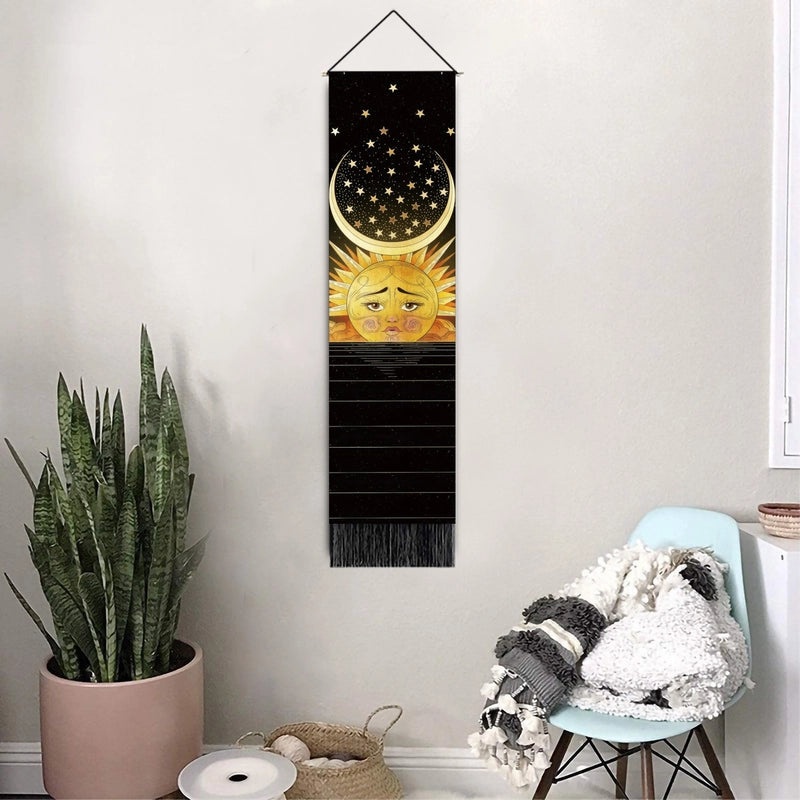 Nordic Sun and Moon Tapestry Wall Hanging Cotton Linen Polyester|Home Decor Wall Art