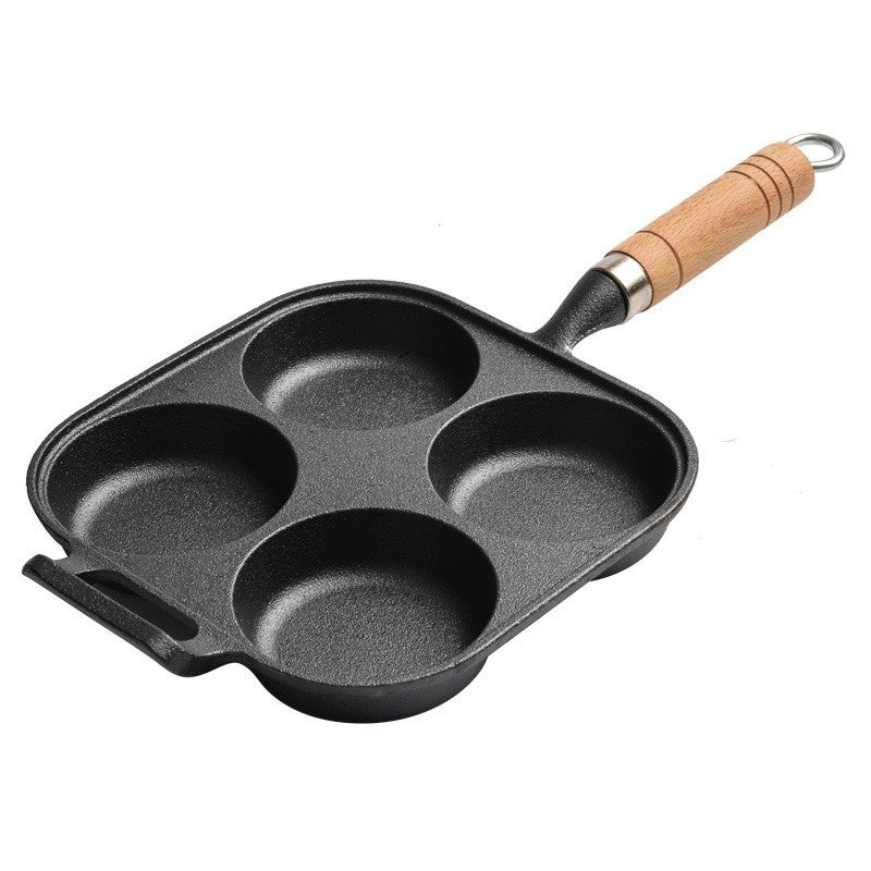 Cast Iron Omelette Pan Deep Non-Stick Egg Hamburger Mold Household Dumpling Pot|Kitchen Cookware
