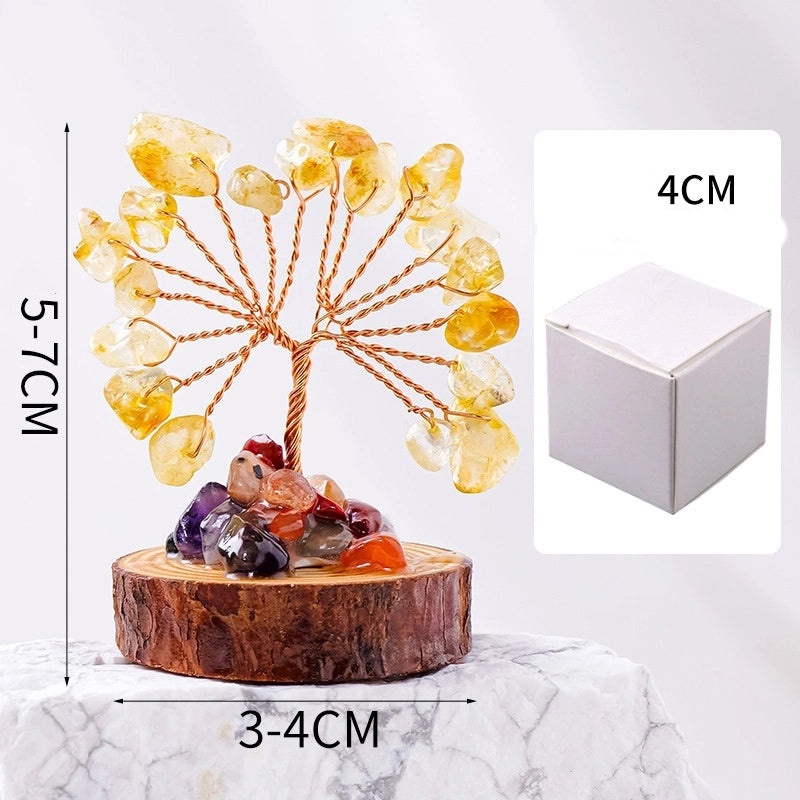 Minimalist Life Tree Crystal Ornament | Home Decor