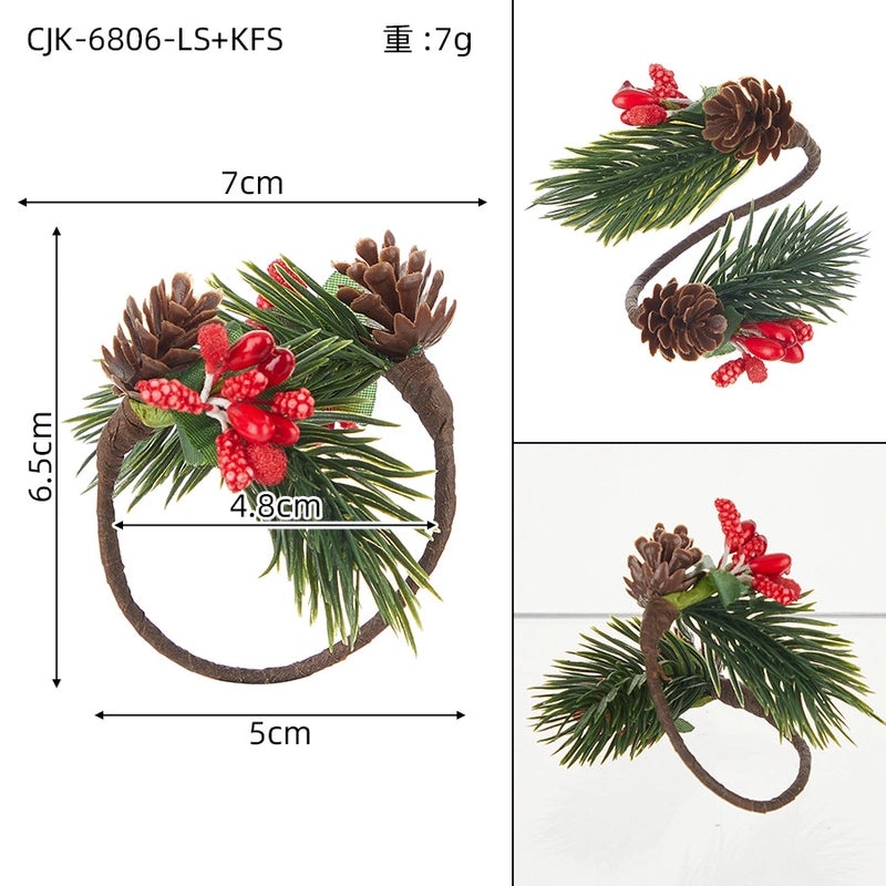 Elegant Christmas Leaf Napkin Ring | Holiday Table Decor