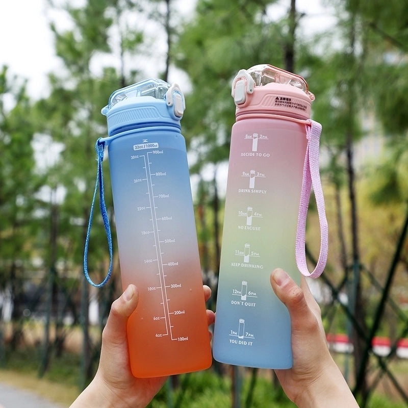 Gradient Color Silicone Water Bottle Casual Design | Drinkware & Bottles