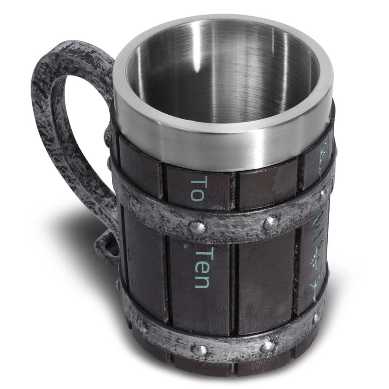 Creative Viking Stainless Steel Beer Mug Large Resin Handle | Drinkware & Bar Accessories