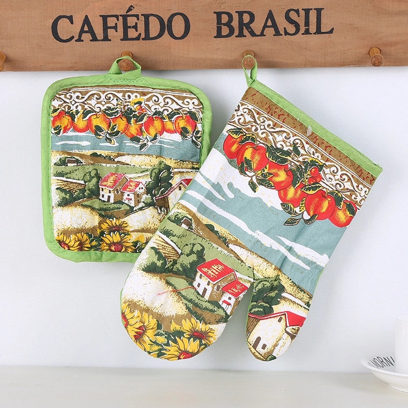 Heat Resistant Gloves with Pastoral Multiple Prints | Kitchen & Dining Accessories