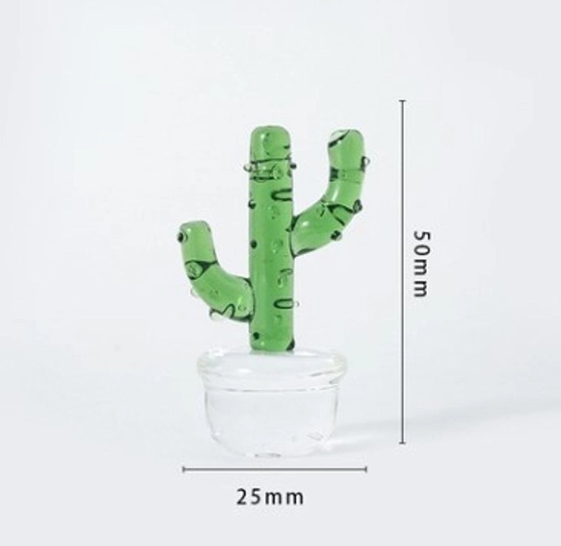 Creative Glass Cactus Plant Ornament for Desktop Home Decoration | Home Decor