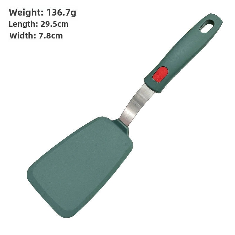 Dark Green Silicone Cooking Spatula with Stainless Steel Handle | Kitchen Utensils