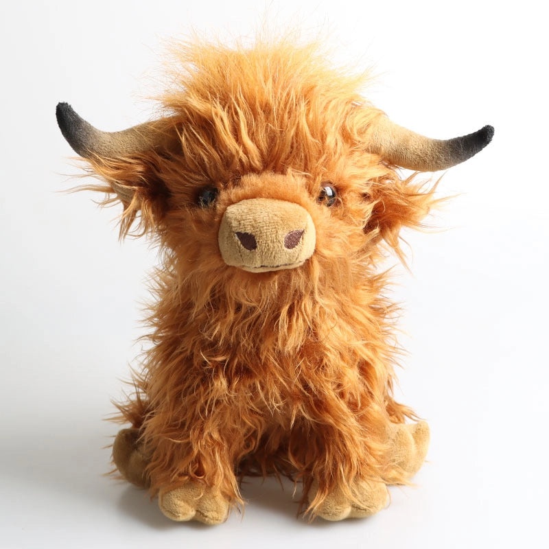 Scottish Highland Cow Plush Toy Long Hair Realistic Simulation Spot Highland Bull Doll | Plush Toys & Stuffed Animals