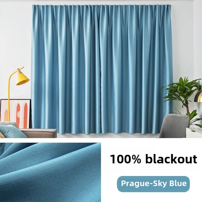 Blackout Curtain for Bedroom 100% Full Shading Self-adhesive Non-perforated Heat Insulation Sunshade Cloth|Home Decor & Window Treatments