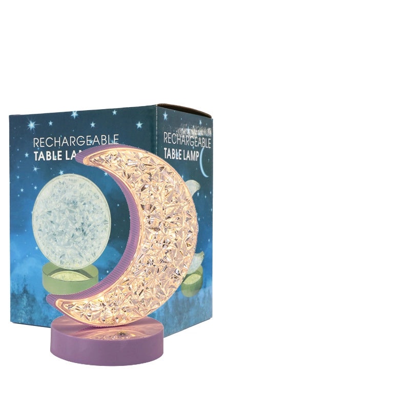 LED Stars and Moon Table Lamp Touch Rechargeable Bedside Night Light Small Modern Bedroom Decor|Home Lighting
