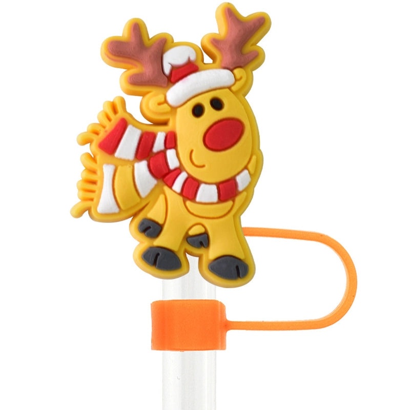 Christmas Holiday Silicone Santa Straw Caps 10PCS|Drinkware Accessories