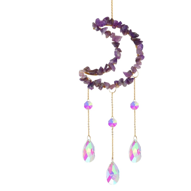 Elegant Moon Crystal Suncatcher Wind Chime for Home Decor|Home Decor & Accessories