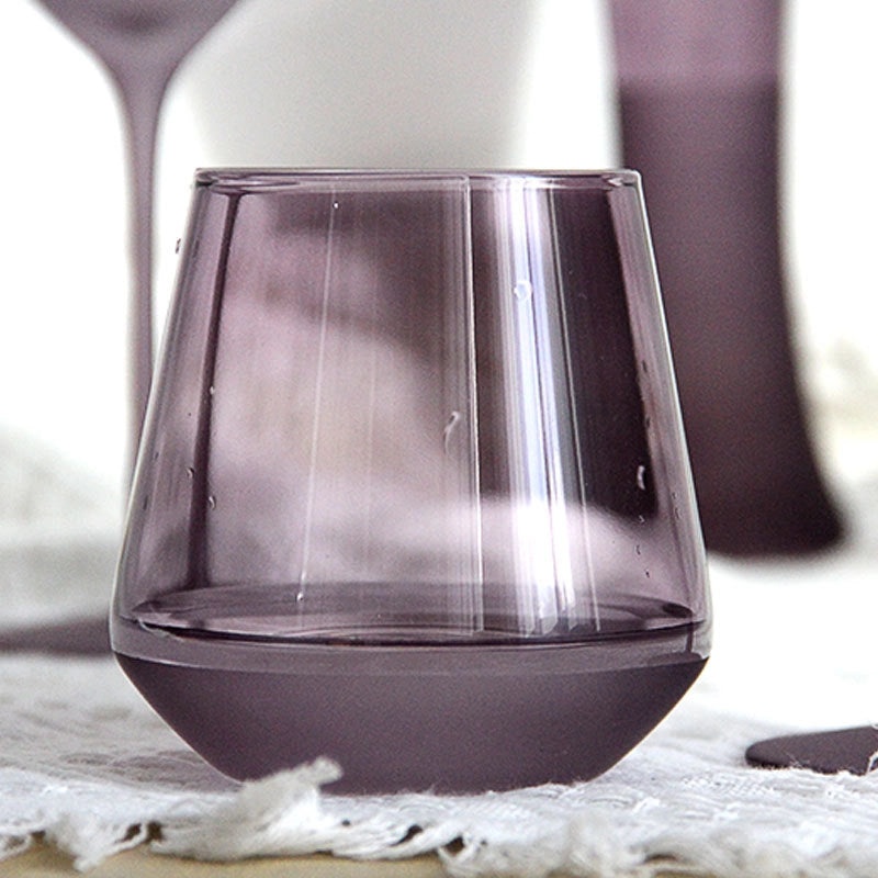 Elegant Purple Crystal Wine Glass Set | Luxury Glassware