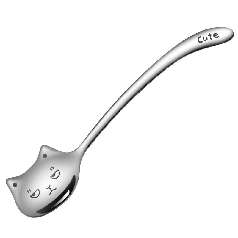 Adorable Cat Design 304 Stainless Steel Spoon Single Piece|Kitchen Utensils
