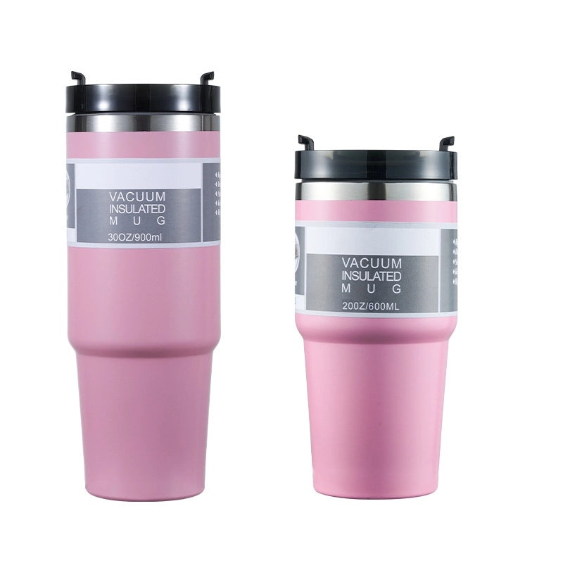 Stainless Steel Thermos Cup with Casual Letter Design and Solid Color | Drinkware & Thermoses