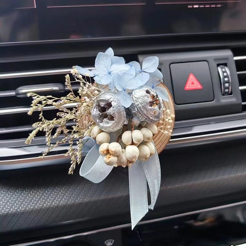 Pine Dried Flower Car Vent Clip Aromatherapy Decoration DIY Plant Gift for Friends|Car Accessories