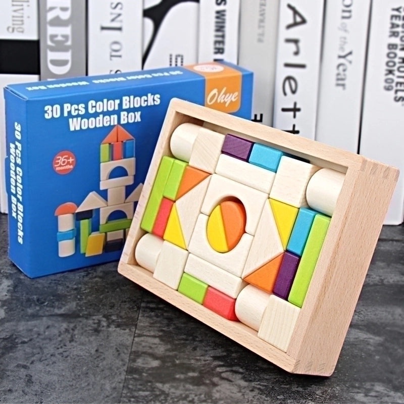 Colorful Wooden Building Blocks for Babies 0-2 Years|Baby Toys & Early Learning Blocks