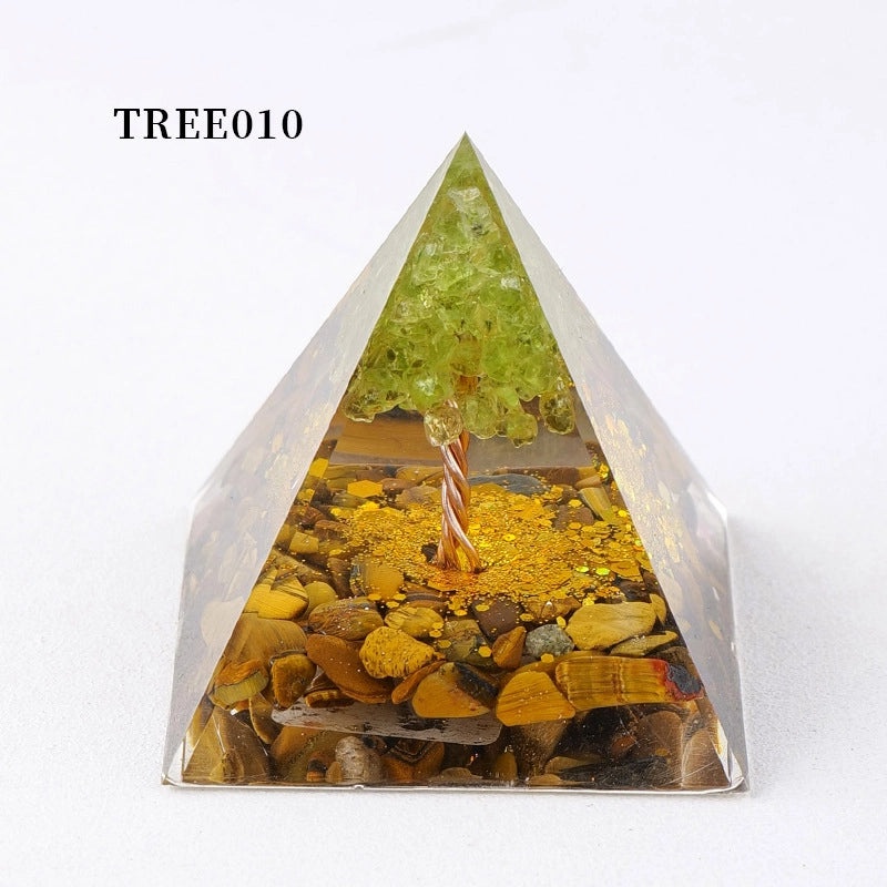 Minimalist Natural Crystal Pyramid Ornament Small Conical Decorative Crystal Piece|Home Decor Accessories