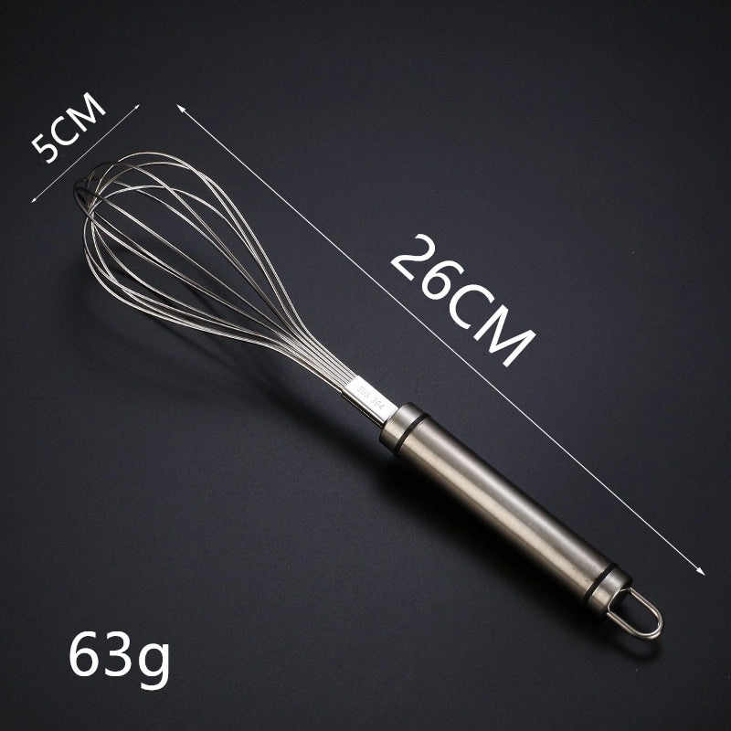 304 Stainless Steel Manual Egg Beater Whisk Thickened Mixing Rod for Noodles and Baking|Kitchen Utensils & Baking Tools