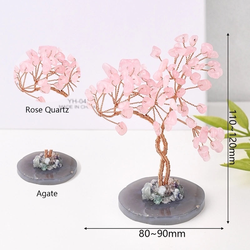 Handmade Minimalist Tree Ornament with Natural Stones and Copper Wire | Home Decor & Handmade Jewelry