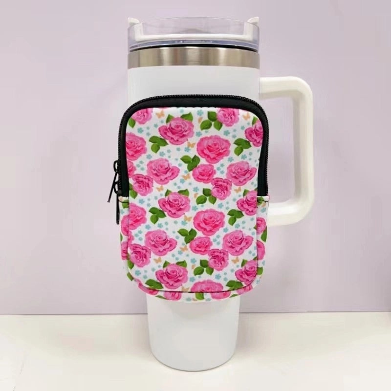 Neoprene 40oz Ice Bully Cup Cover with Coin Purse, Non-slip Elastic Thermos Protector | Drinkware Accessories