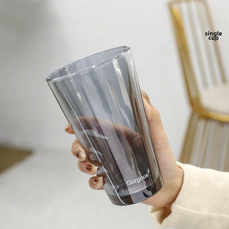 Northern Lights Glass Straw Cup Portable Household Student Drinkware Trendy Couple Small High-Value Cup|Kitchen & Dining