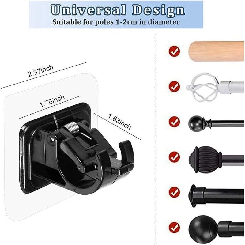 Telescopic Door Curtain Rod with Punch-Free Adhesive Hooks|Home Decor Accessories