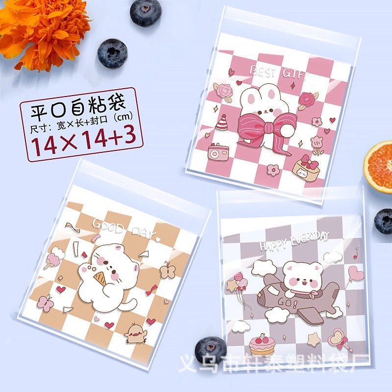 Happy Every Day Snowflake Crisp Cookie Self-adhesive Packaging Bags for Mooncake and Nougat Gifts|Packaging & Wrapping Supplies