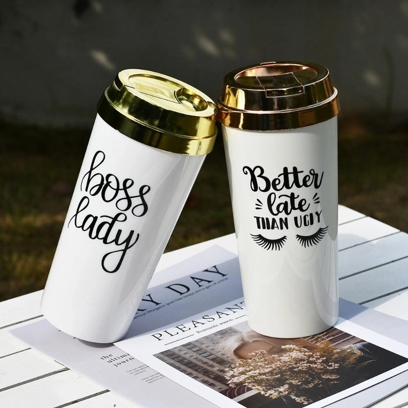 2022 New Double Acrylic Letter Coffee Cup Insulated Portable Water Tumbler | Drinkware & Cups