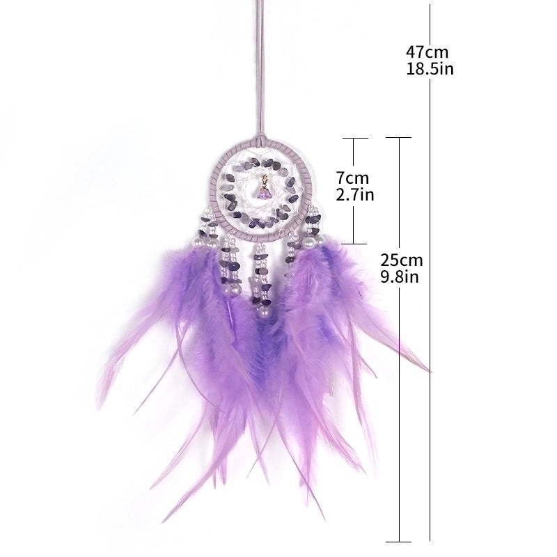 Elegant Multi-color Crystal Feather Dreamcatcher Car Charm | Car Accessories