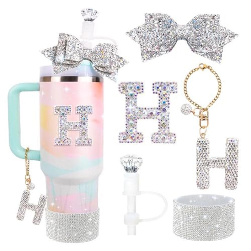 Glamorous Bow Letter Silicone Cup Sleeve Set | Drinkware Accessories