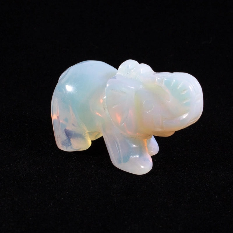 Elegant Minimalist Elephant Figurine with Tiger Eye Gemstone | Home Decor Ornaments